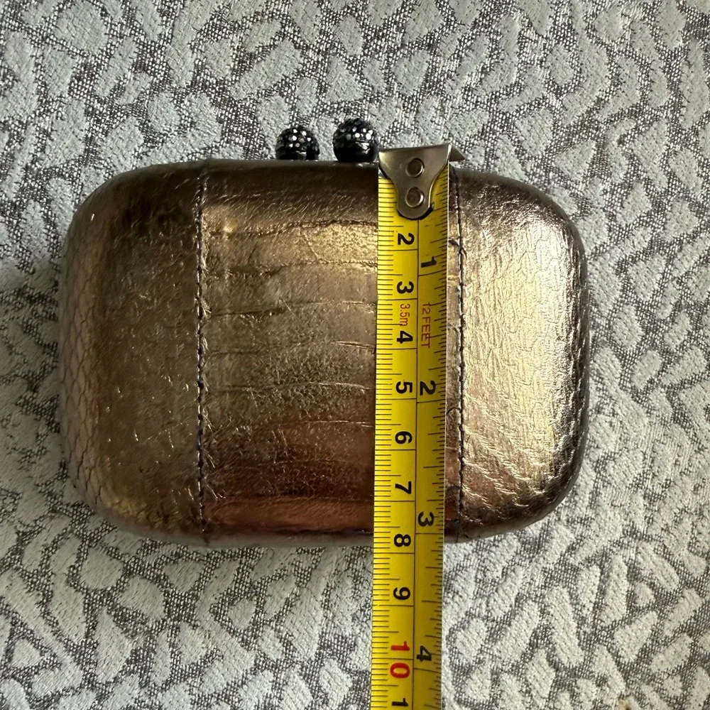 Kotur D'abo Metallic Gold Python Minaudière Clutch